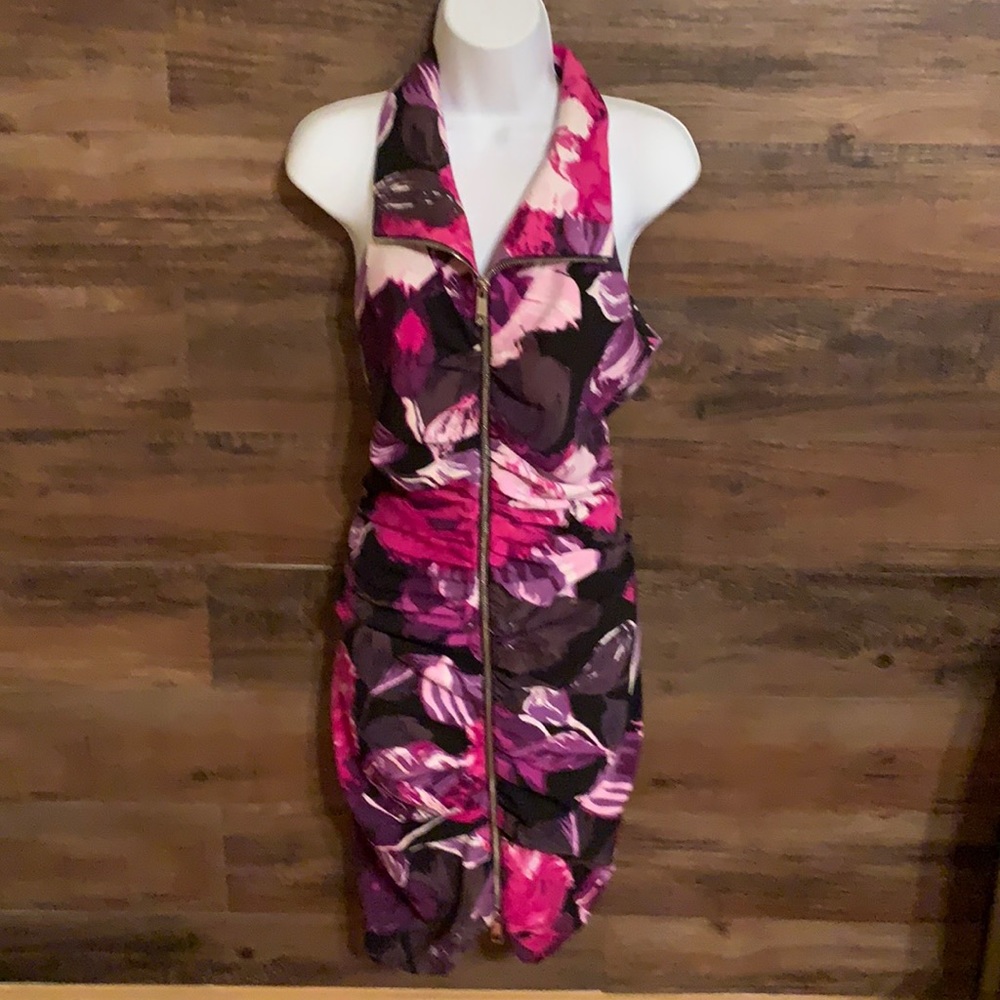 Cache floral zipper front dress size 10 great condition